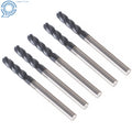 Set of 5 Ball Nose Carbide End Mills for Various Applications (1/8")
