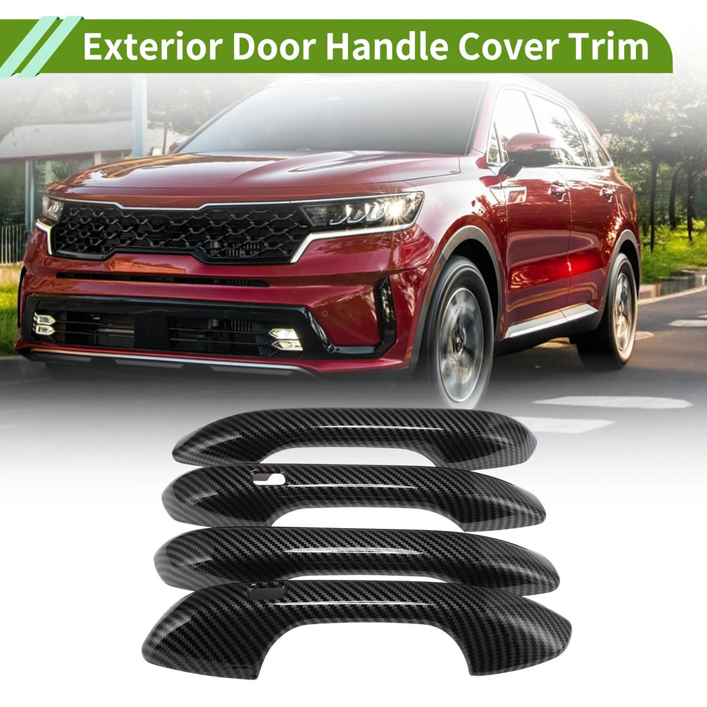 Exterior Door Handle Cover Trim for Kia Sorento MQ4 (2021–2025) Carbon Fiber Black