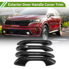 Exterior Door Handle Cover Trim for Kia Sorento MQ4 (2021–2025) Carbon Fiber Black