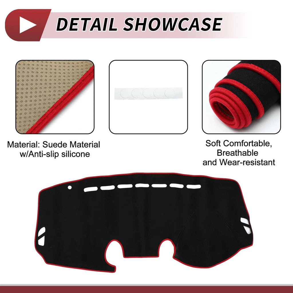 Dashboard Cover Mat for Mazda 2 Demio (2007–2014) Sun Protector Black Red