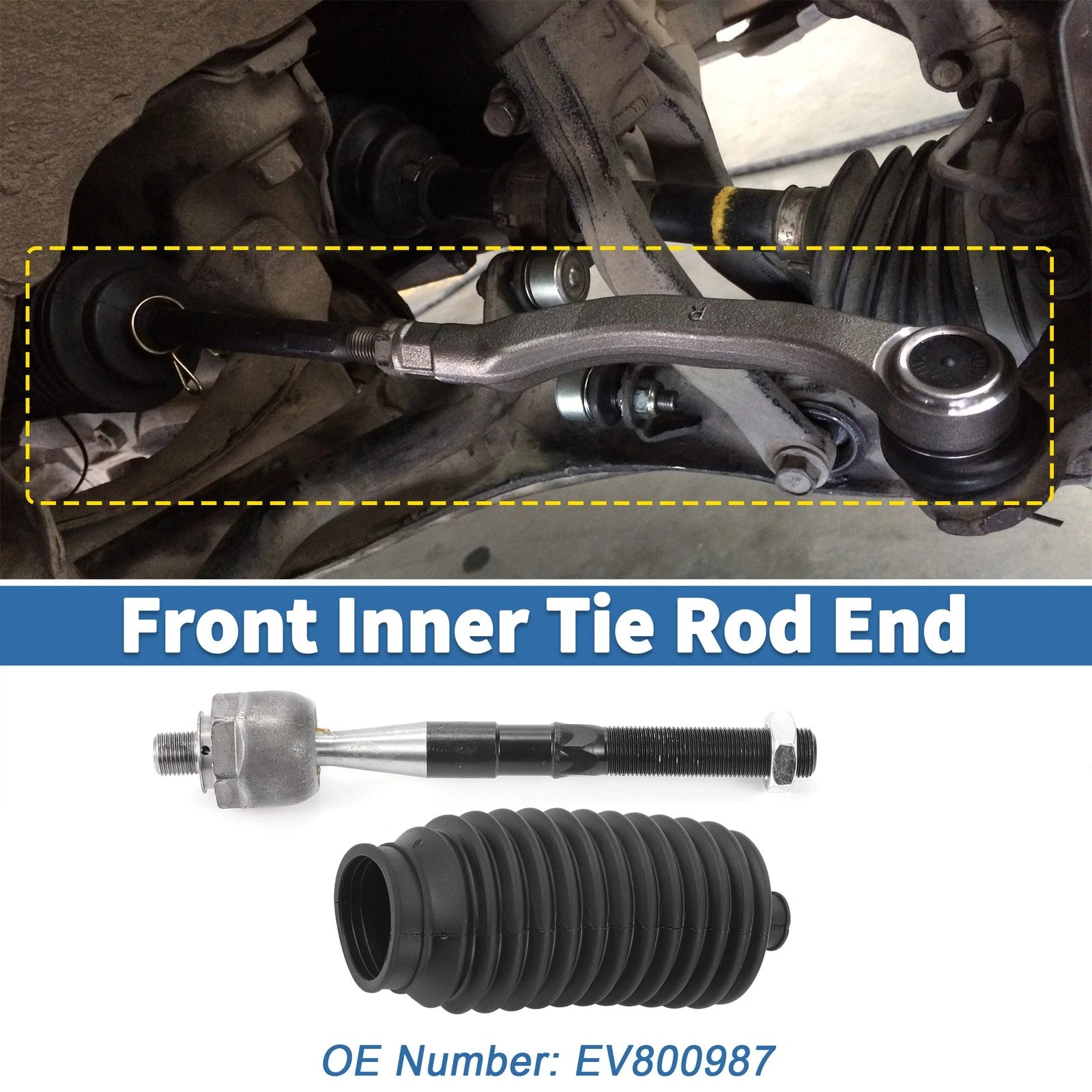 Set of 4 Front Inner Tie Rod End Links for Jeep Grand Cherokee (2011–2015) EV800987
