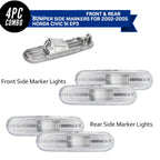 Set of 4 Chrome Bumper Side Marker Lights for Honda Civic Si (2002–2005)