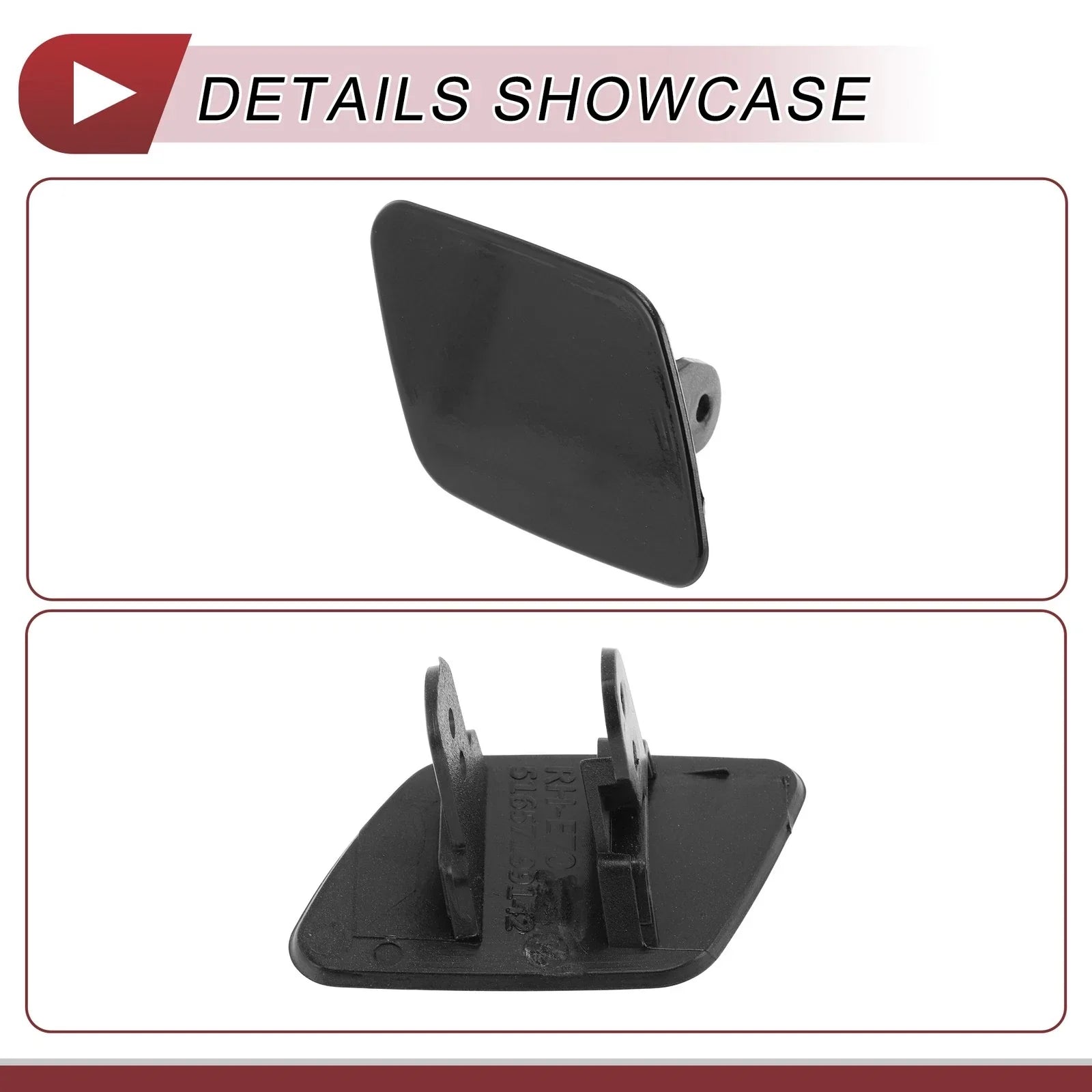 Front Right Bumper Trim Nozzle Cover Black for BMW X5 (2007 - 2013)