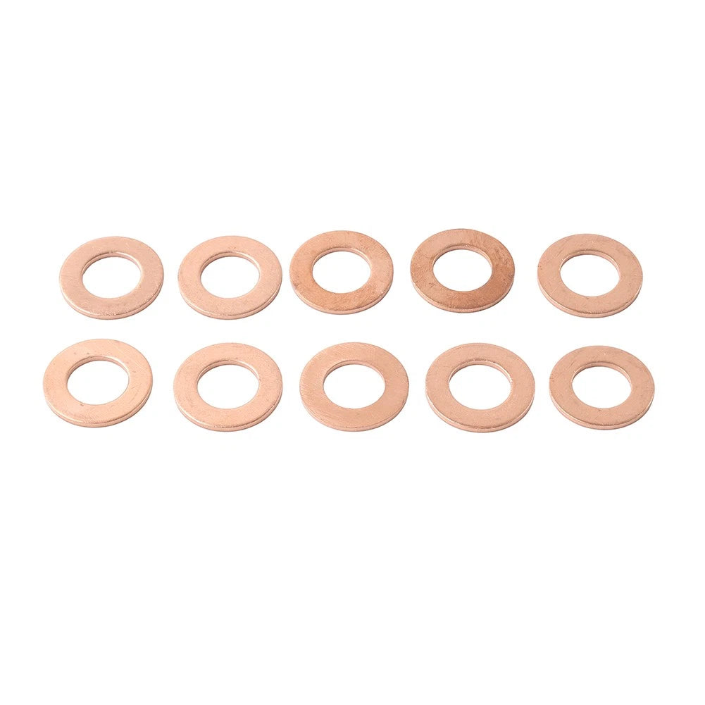 10x M12 Copper Oil Drain Plug Gasket Seal Ring for Universal Applications