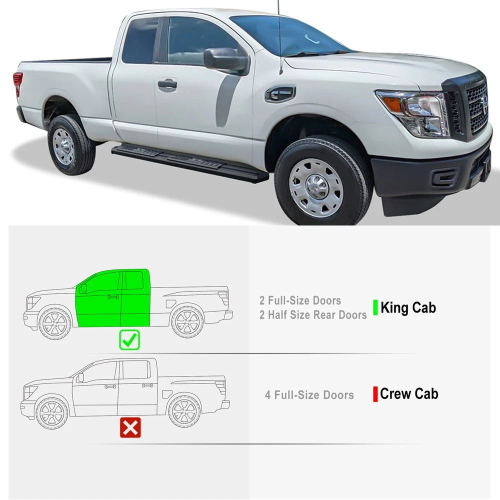 Nerf Bars for Nissan Titan King Cab (2004-2024) - Black