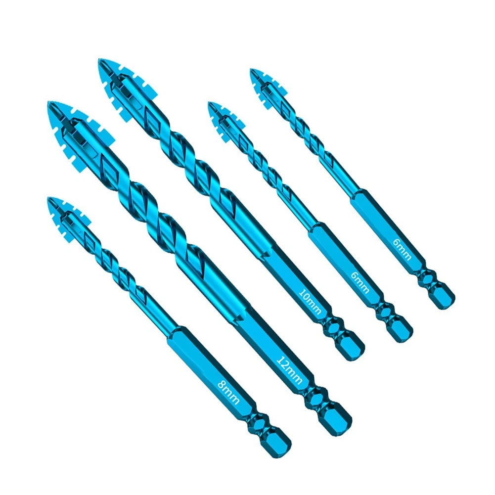 5 Pieces Carbide Drill Bits 6681012mm for Drywall Wood Metal Tiles