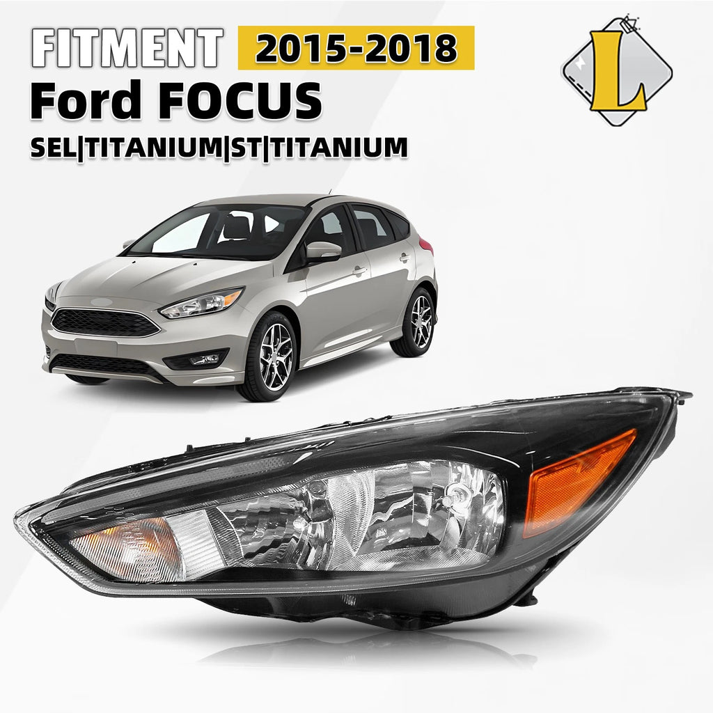 Halogen Headlight with LED DRL for Ford Focus (2015–2018) Left Driver Side