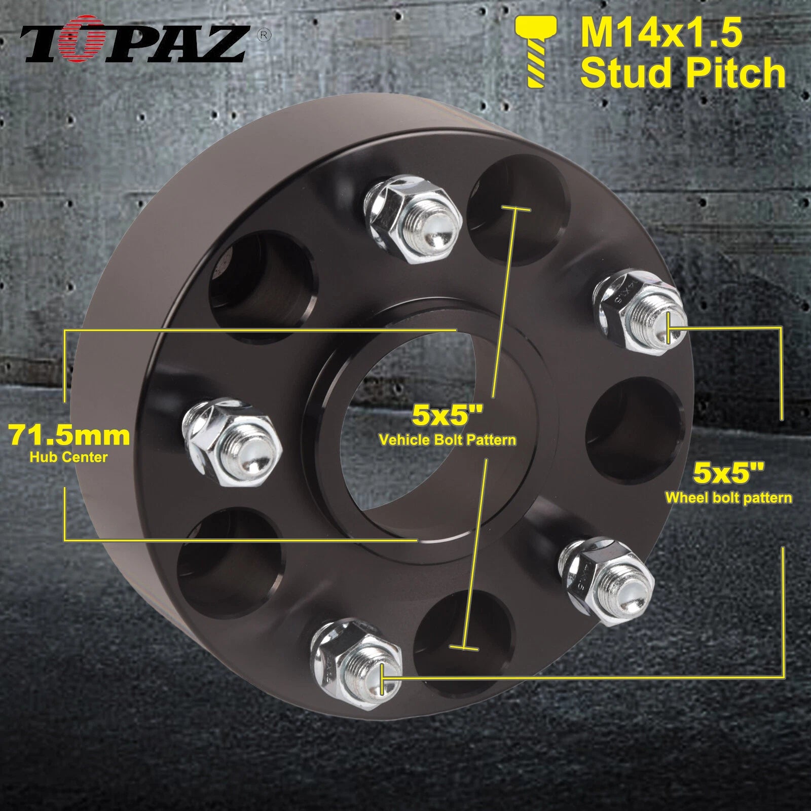 Set of 4 Wheel Adapter Spacers for Dodge Durango Jeep Wrangler (2" Thick)