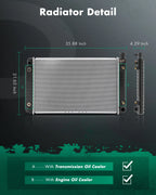 1790 Radiator for Chevrolet C1500 (1996–1998) 4.1L 4.3L 5.0L 1.03in Core