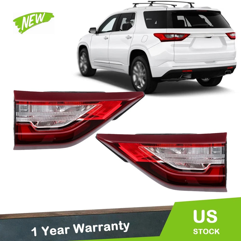 Inner Rear Pair Tail Lights for Chevy Traverse (2018–2021) LED Red
