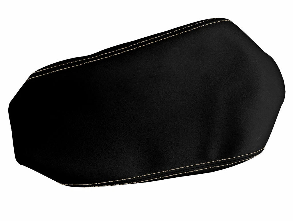 Leather Console Lid Armrest Cover for Jeep Compass (2009–2016) Beige Stitch