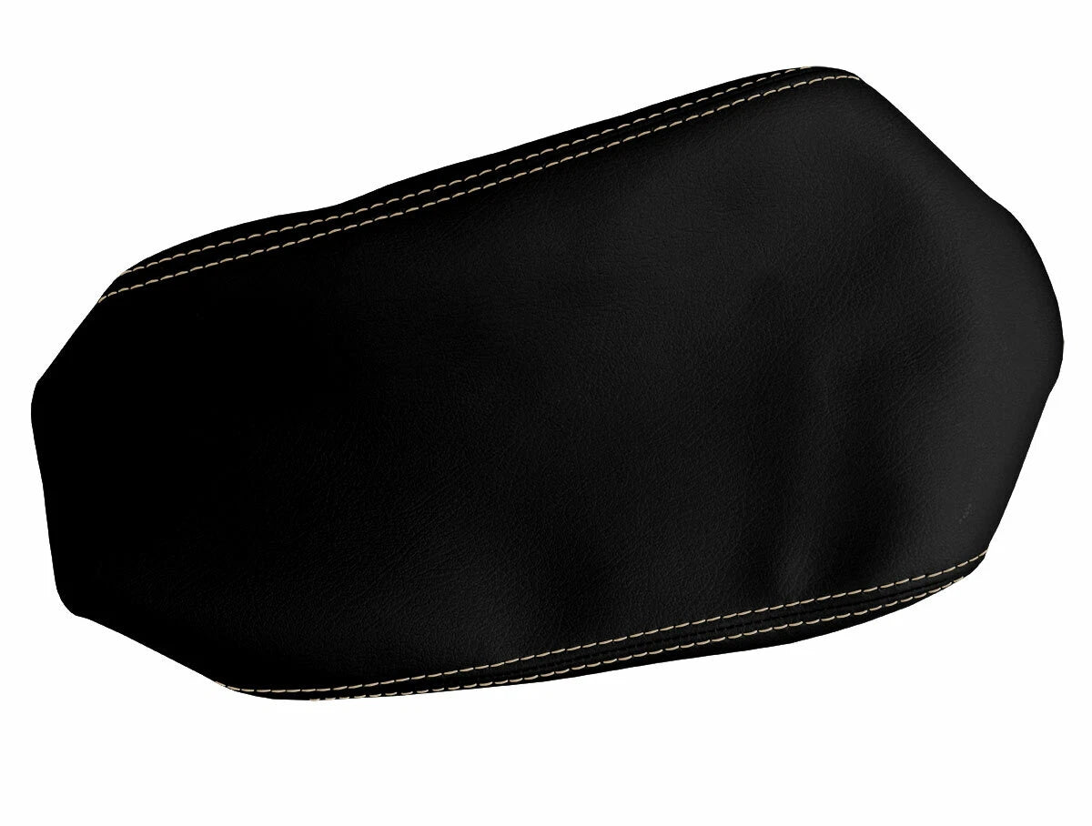Leather Console Lid Armrest Cover for Jeep Compass (2009–2016) Beige Stitch