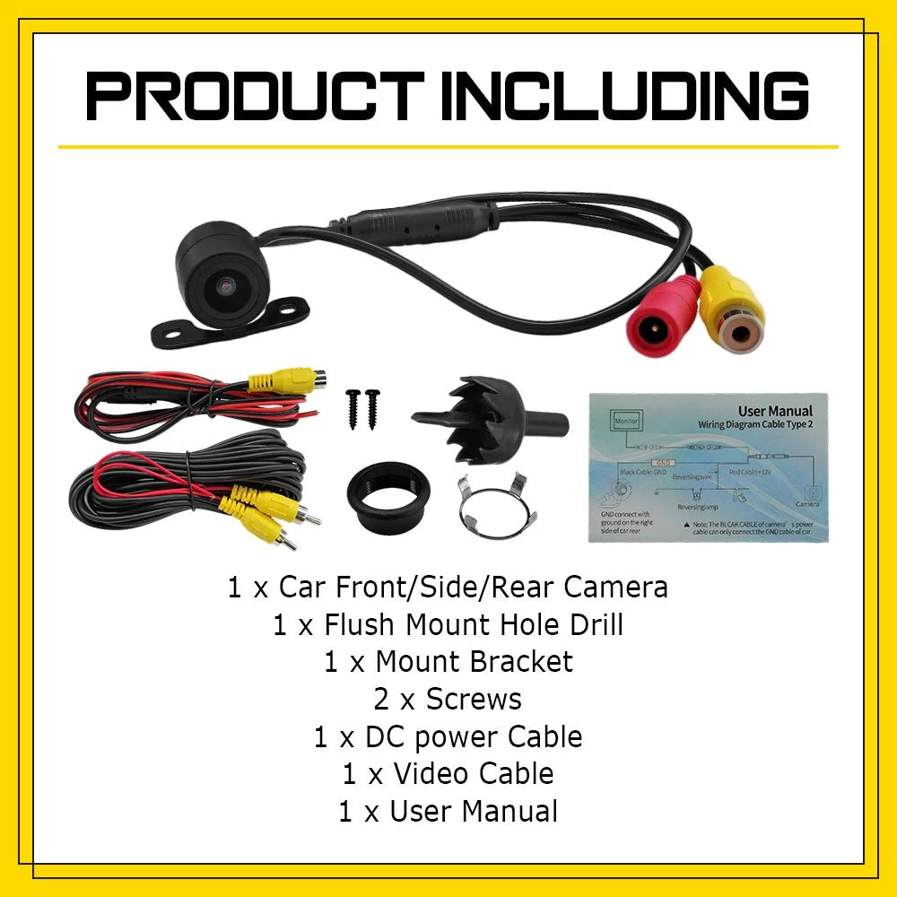 Backup Camera for Car (170° HD, Night Vision, Waterproof)