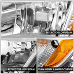 Driver Left Chrome Housing Amber Corner Headlight for Ford Edge (2007–2010)
