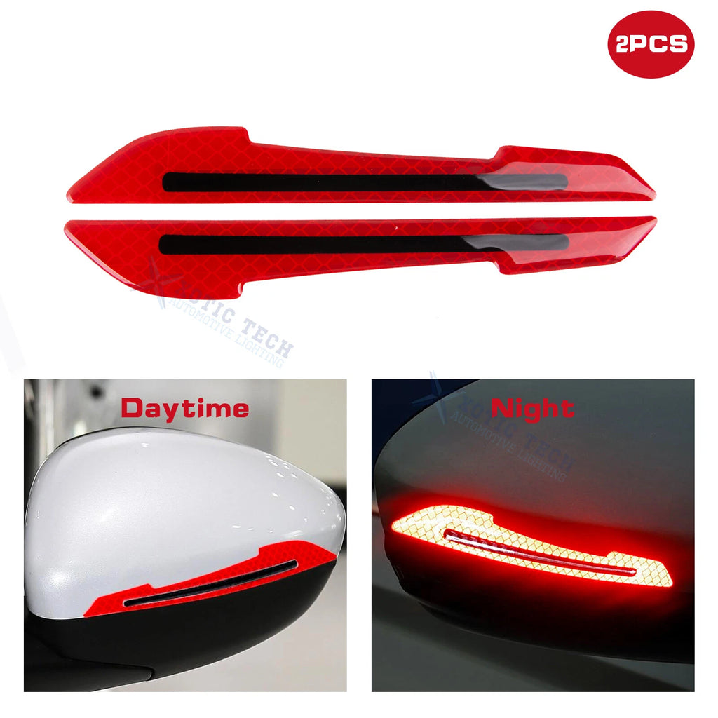 Red Reflective Rearview Mirror Stripe Warning Stickers for Cars (Universal)