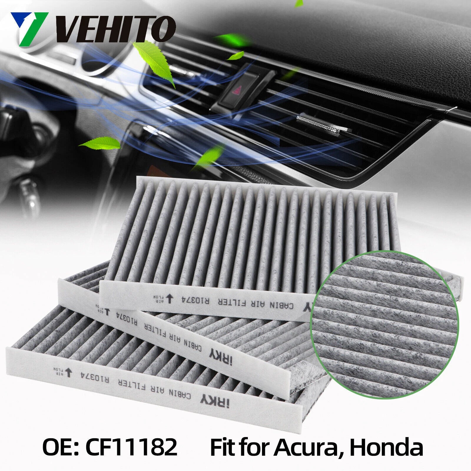 3PCS Cabin Air Filter for Acura RDX (2019–2022) CF11182