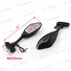 Matte Black LED Turn Signal Mirror for Hayabusa (1999–2013) / ZX6R 636 ZX6RR (1998–2004)