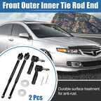 Set of 4 Front Inner Outer Tie Rod Ends ES800030 EV80445 for Chevrolet Pontiac