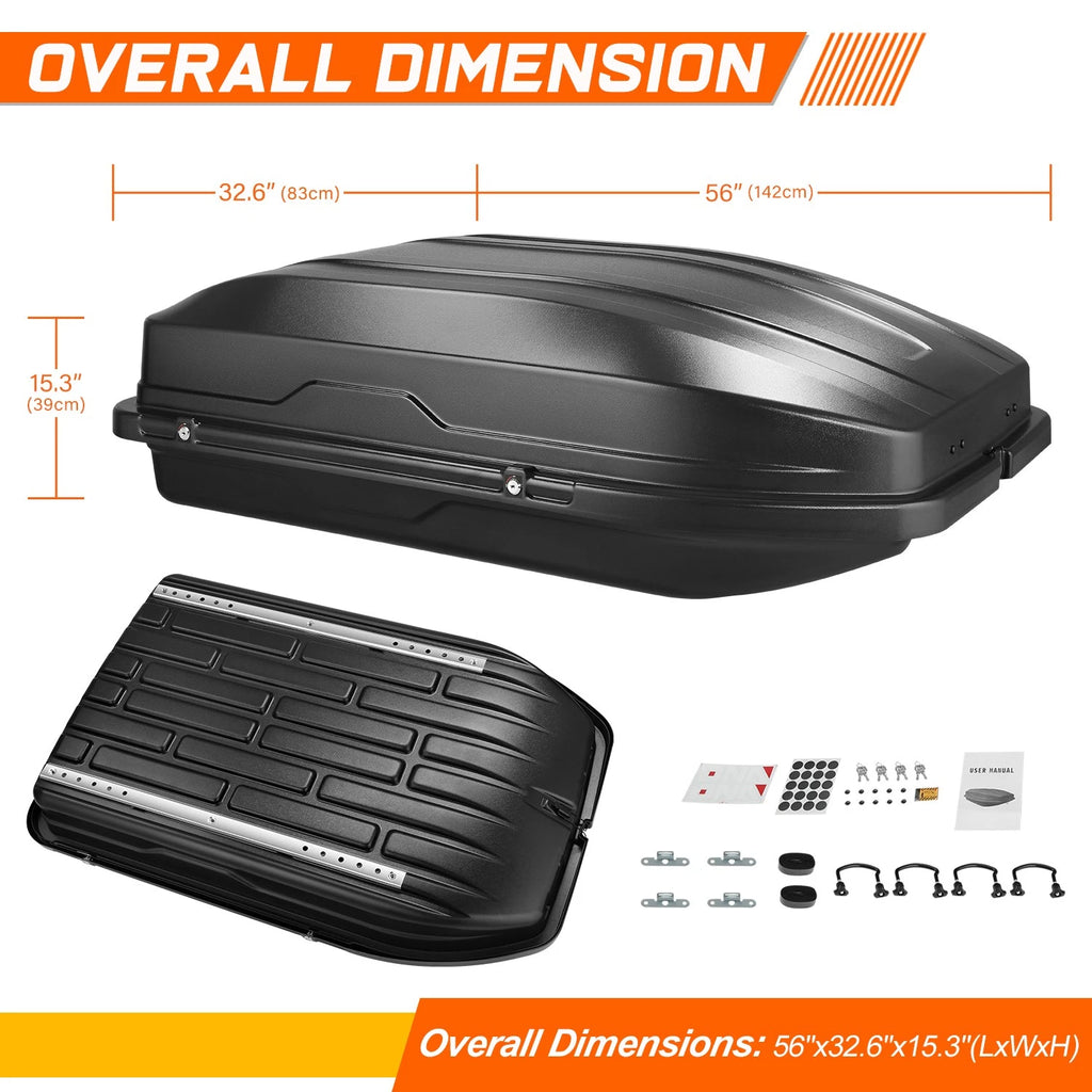 Car Cargo Roof Box Carrier for Universal Vehicles (56.3"x36.8"x16.25")