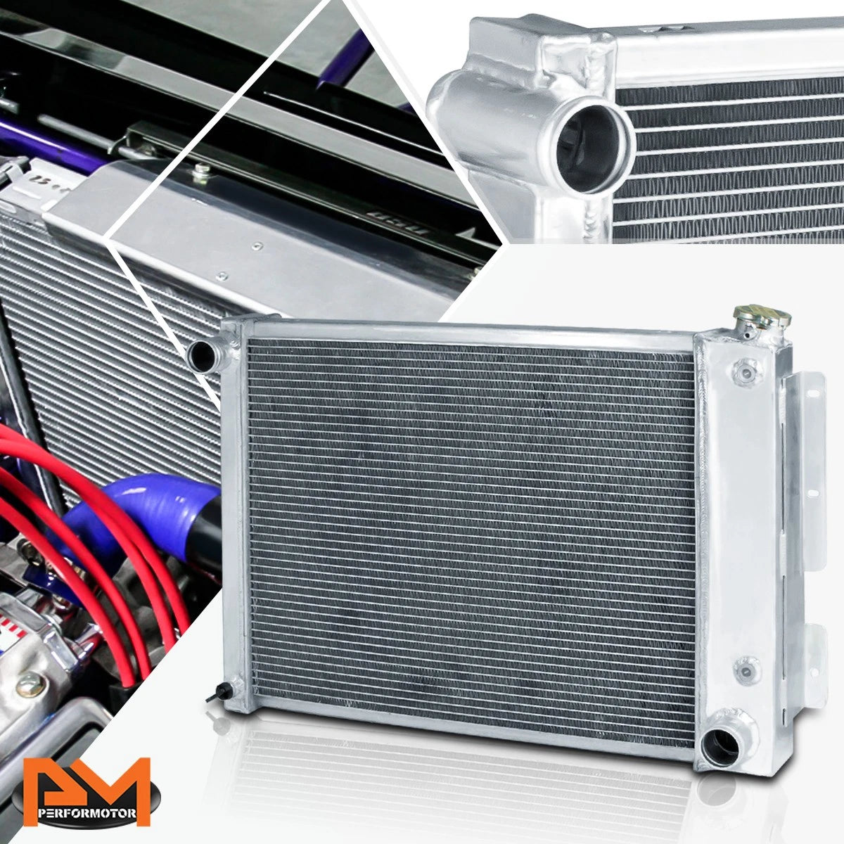 3-Row Aluminum Racing Radiator for Chevy Camaro/Pontiac Firebird (1967–1969)