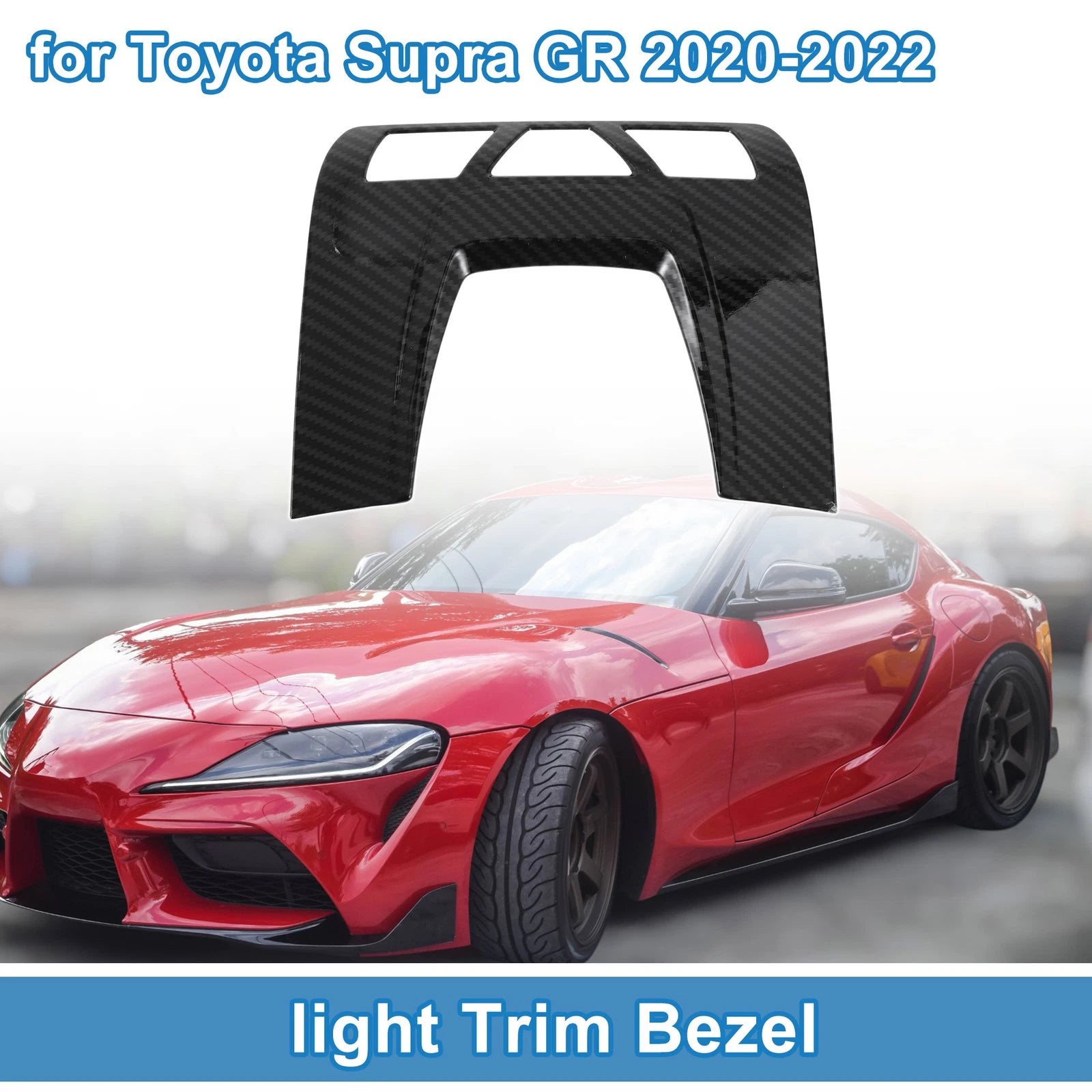 Front Row Headlight Trim Bezel for Toyota Supra GR (2020–2022) Carbon Fiber Black