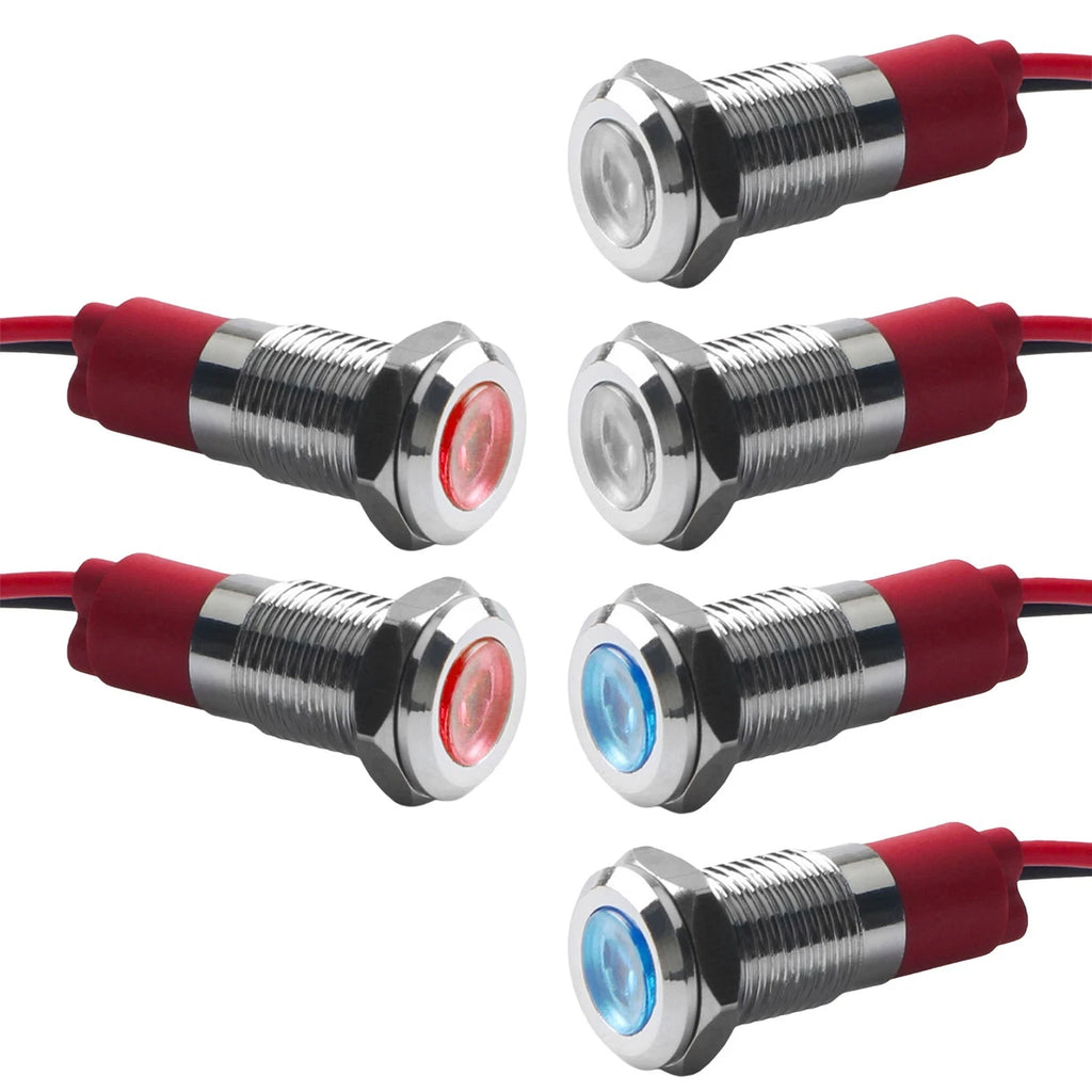 Set of 6 LED Indicator Lights for Vehicle Dashboard