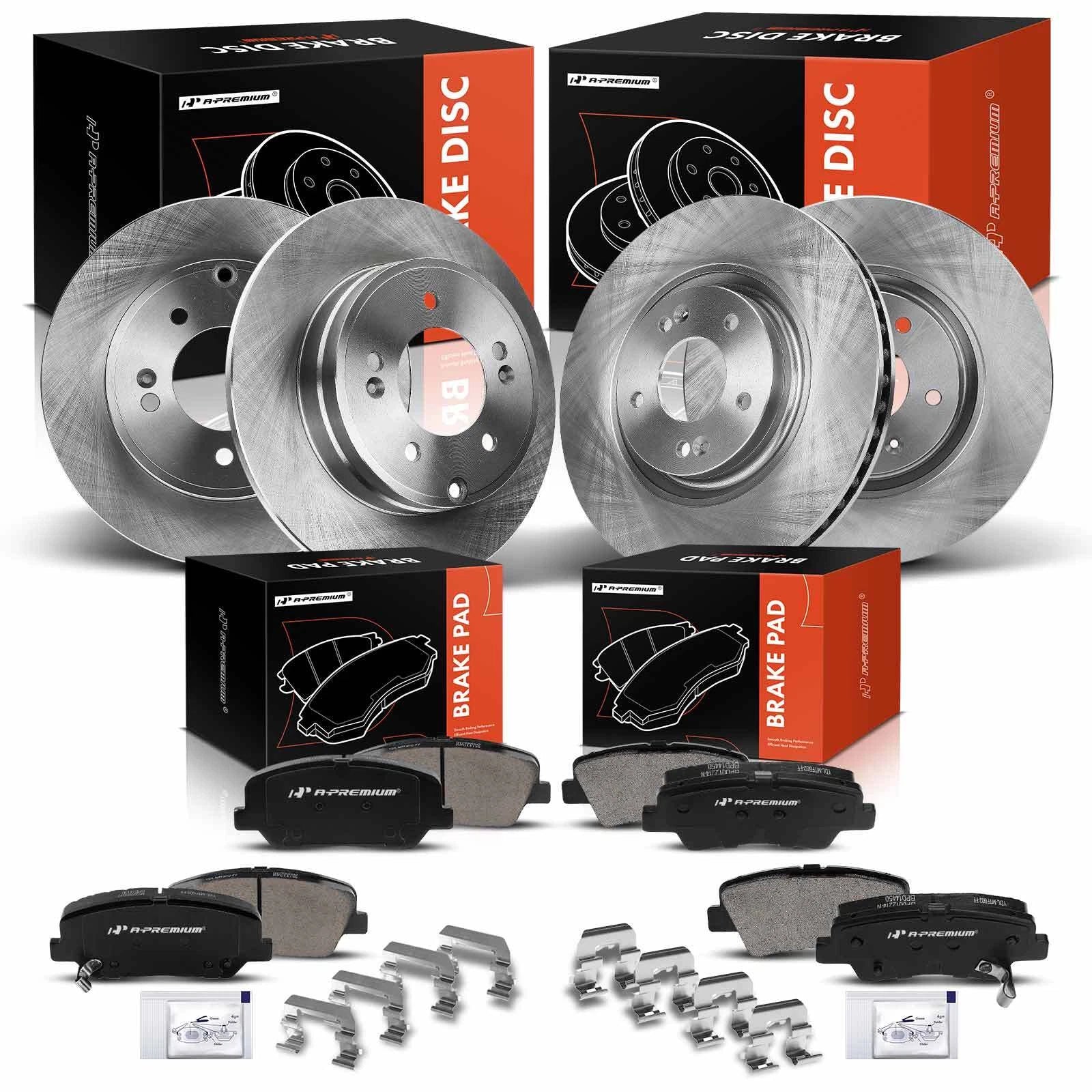 Set of 4 Disc Brake Rotors & Ceramic Pads for Kia Optima (2014–2015)