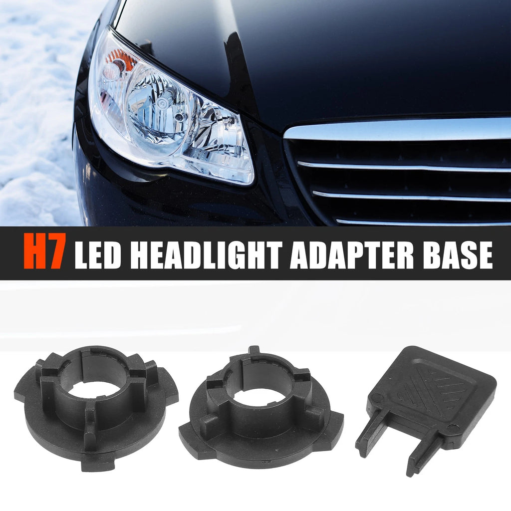 Set of 2 H7 LED Headlight Adapter Bases for Volkswagen Polo 