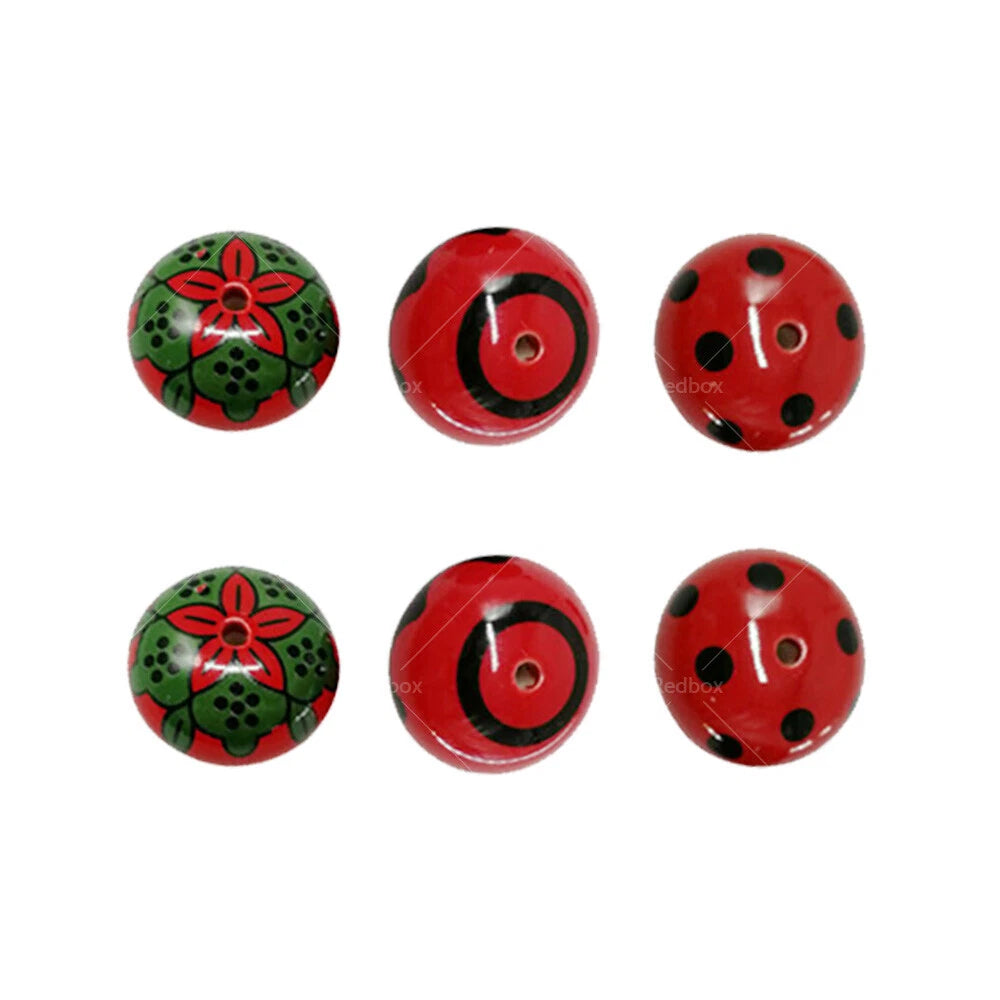 Set of 6 Vintage Ceramic Cupboard Door Knobs Drawer Pull Handles