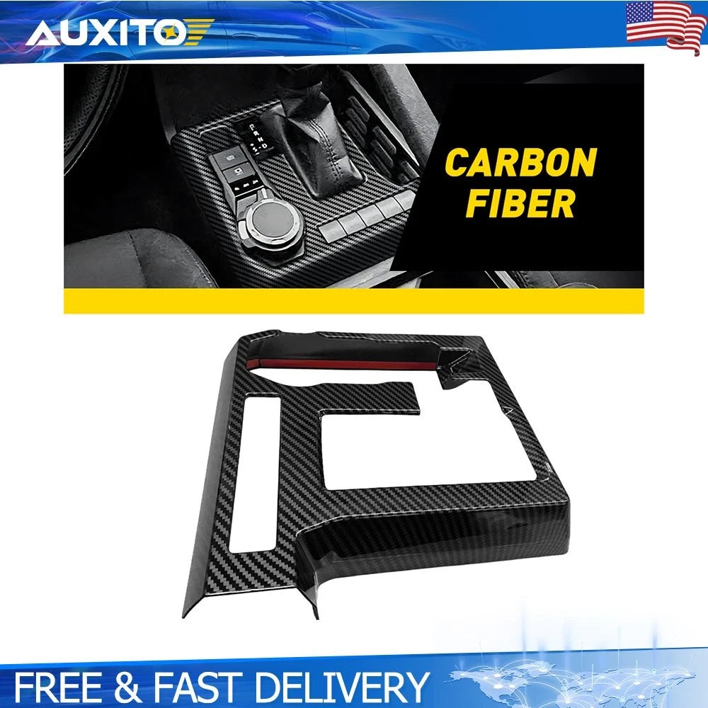 Glossy Carbon Fiber Gear Shift Panel Cover Trim for Toyota Tacoma (2024–2026)