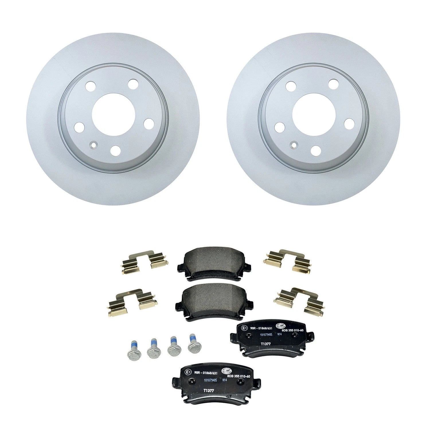 Hella Rear Rotors & Low-Met Disc Brake Pad Kit for Audi TT Quattro (1999–2006)