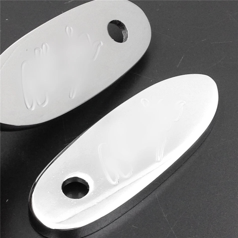 Mirror Block Off Base Plates for Kawasaki Ninja 500R, 636, ZX6R, ZX7, ZX9, 10R (1994–2009) Chrome
