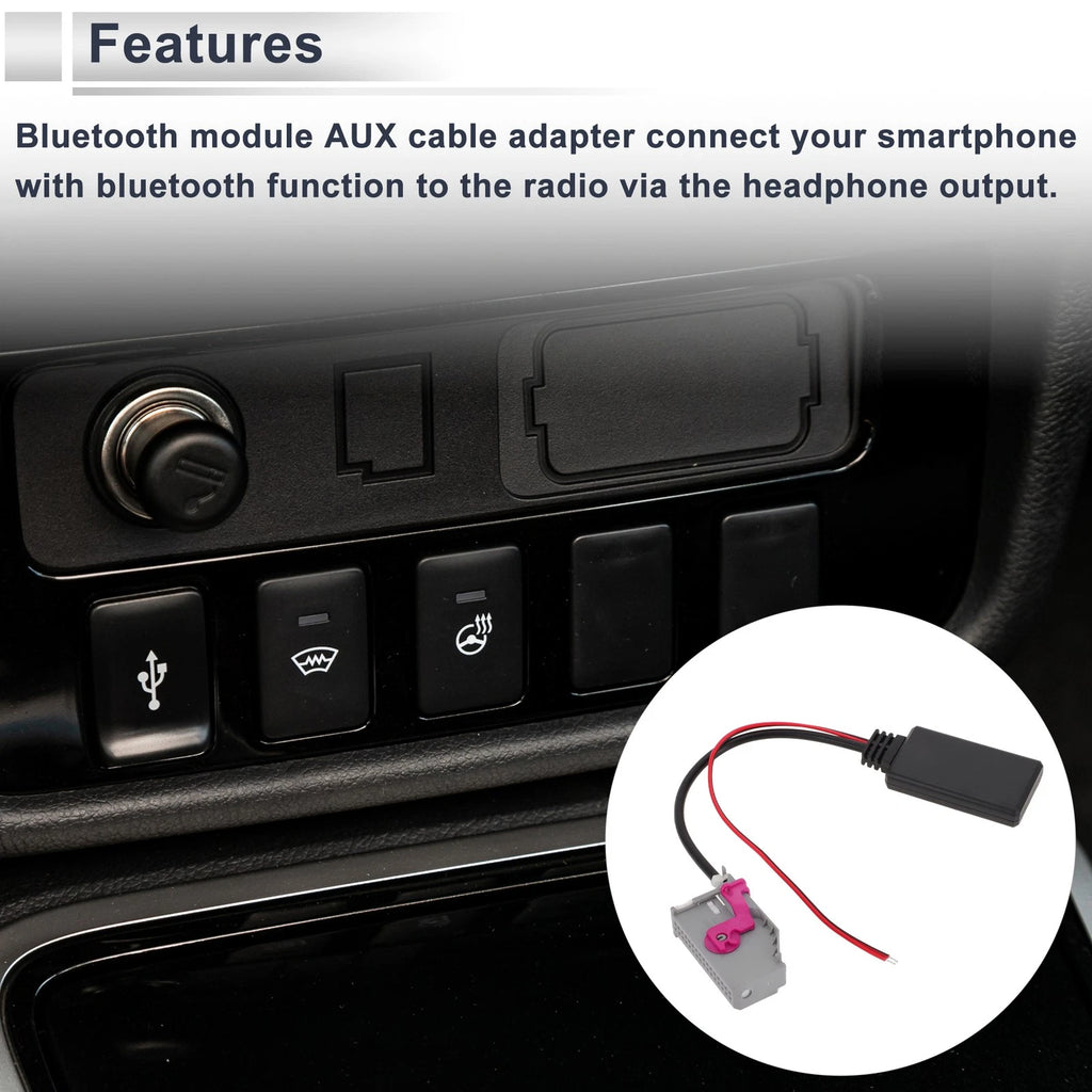 Bluetooth AUX Adapter Music Cable Stereo Radio Harness for Audi A3 (2013–2020)