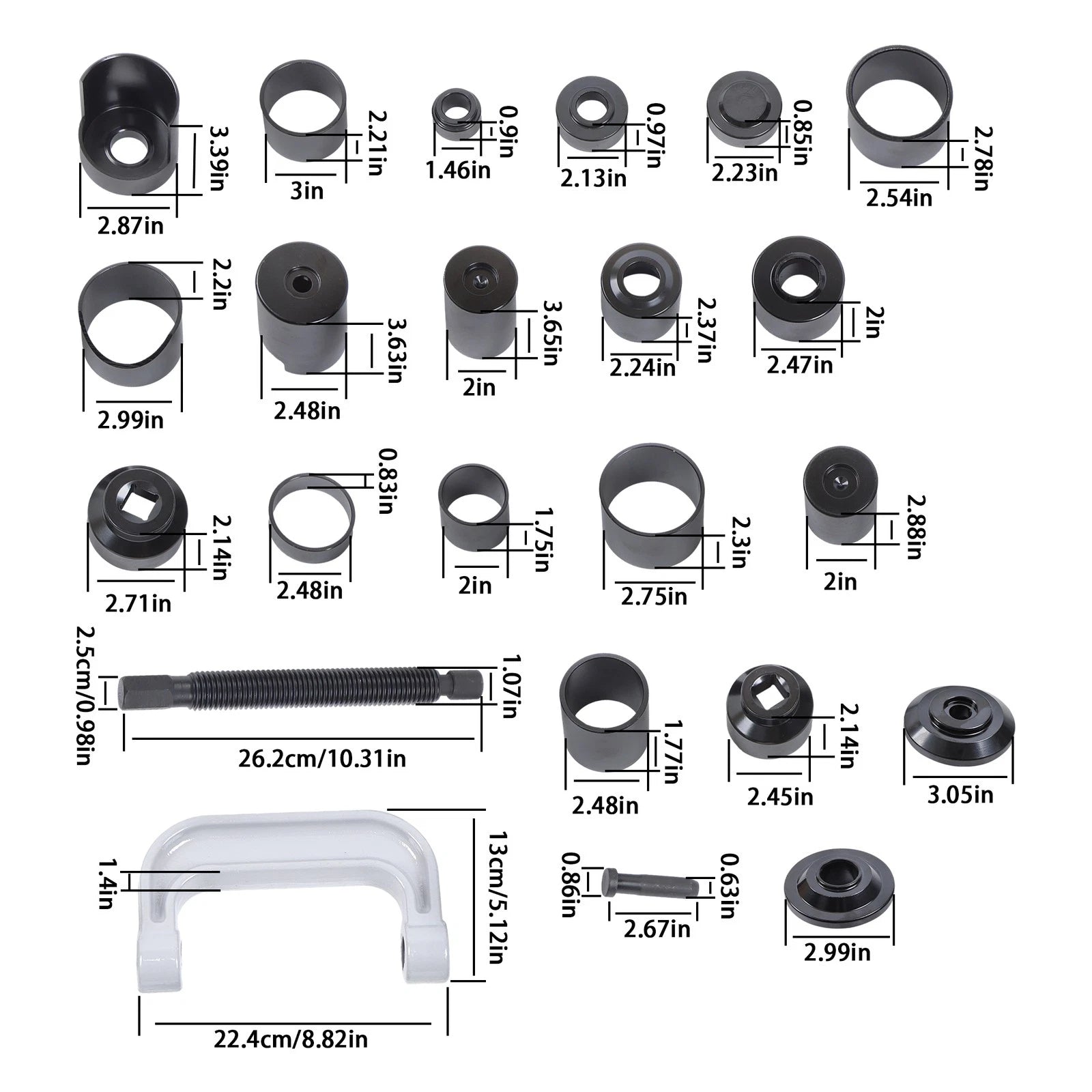 23 Piece Ball and U-Joint Service Tool Set for Automotive