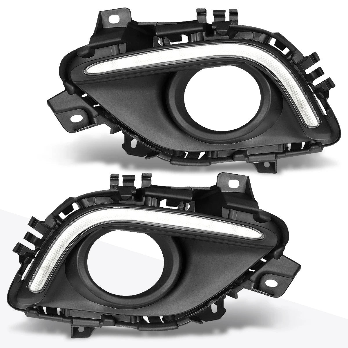 Clear Lens Front Bumper Fog Light Bezel Cover with LED DRL for Mazda 6 (2014–2016)