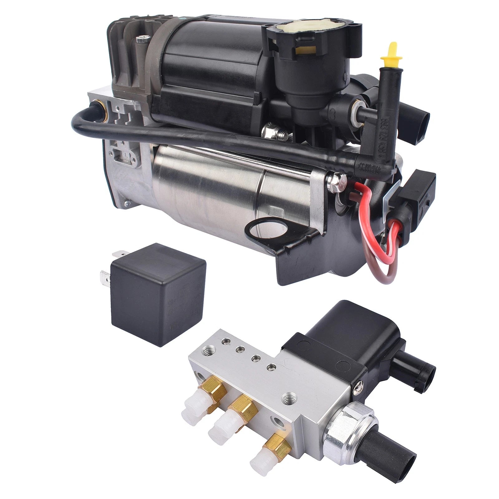Air Suspension Compressor and Valve Control Block Set for Mercedes W211 (2003–2009)