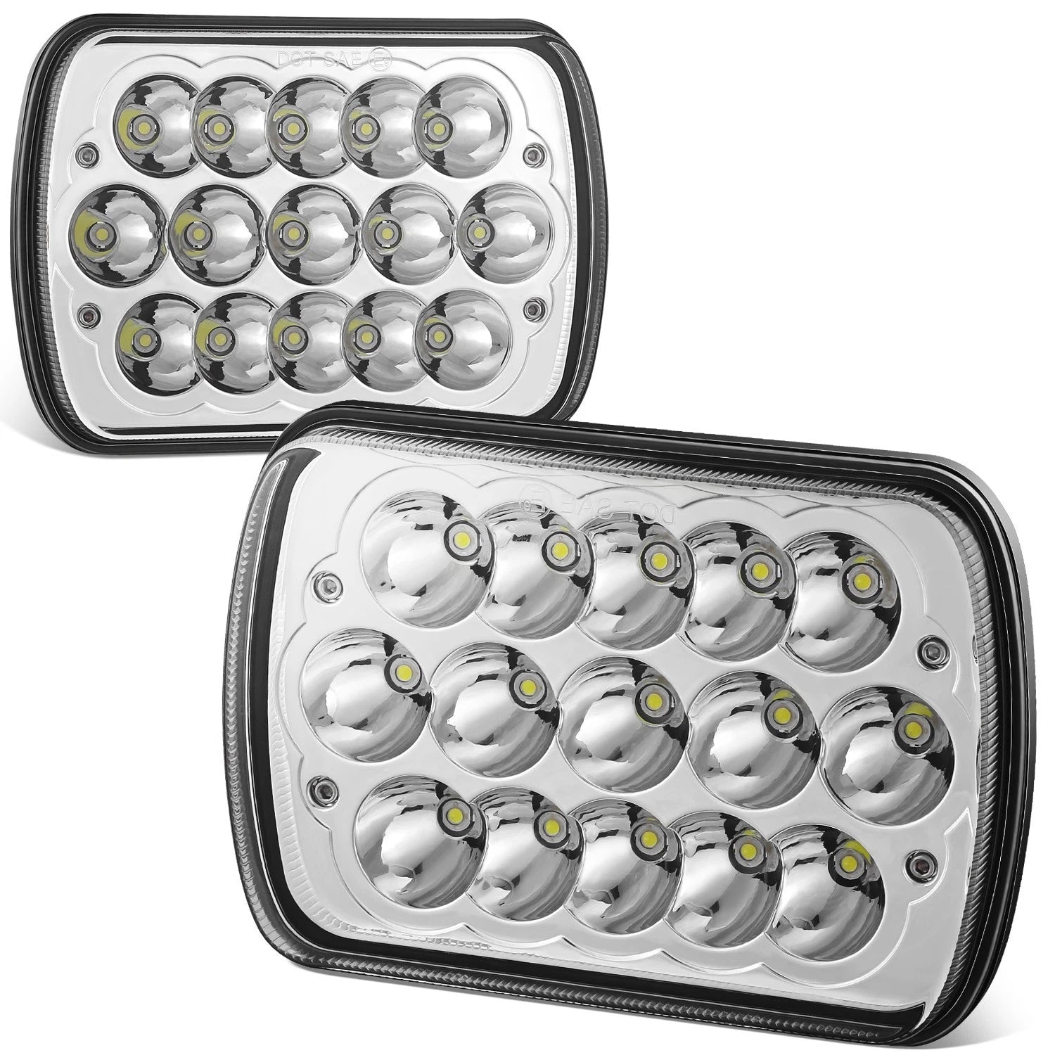 Chrome Clear LED Headlight Assembly for Express Savana 2500 3500 E-350 (1984–2020)
