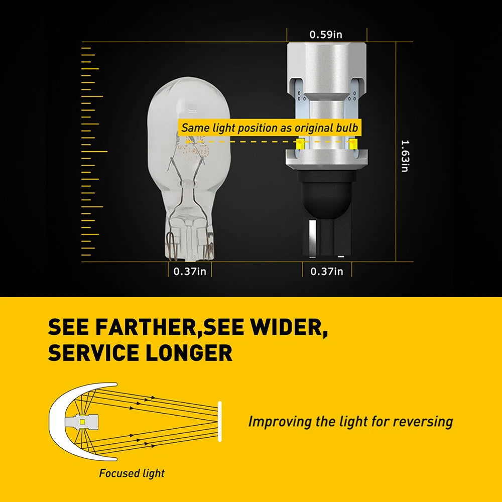 2X LED Reverse Backup Light Bulb for AUXITO W16W T15 (ERROR FREE)