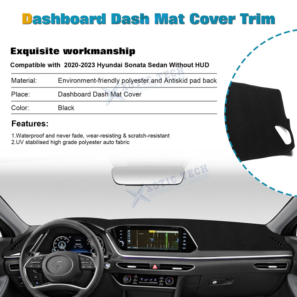 Dashboard Cover Pad Sun Protector for Hyundai Sonata (2020-2023)