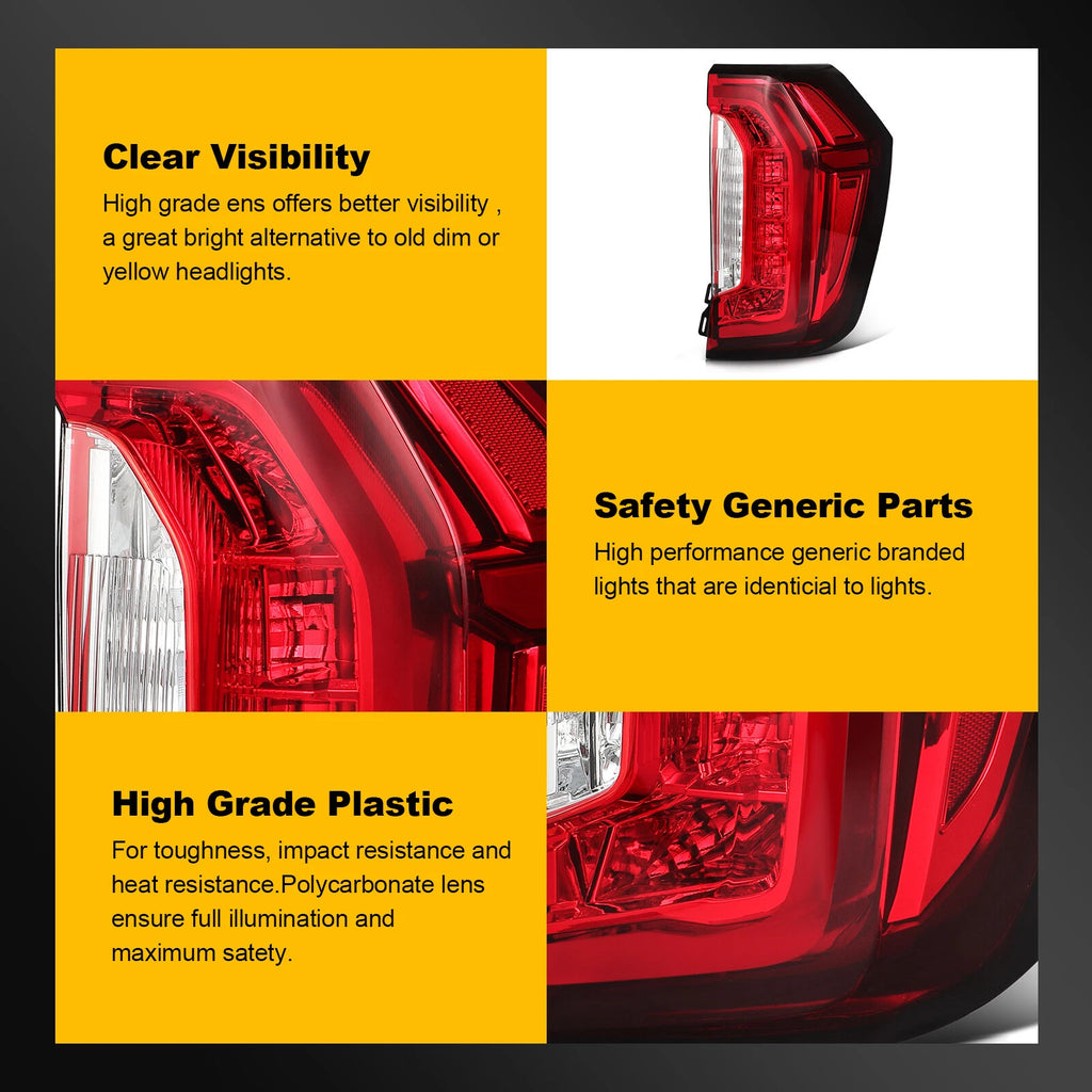 Pair LED Tail Light Assembly for GMC Yukon Yukon XL (2021–2024)