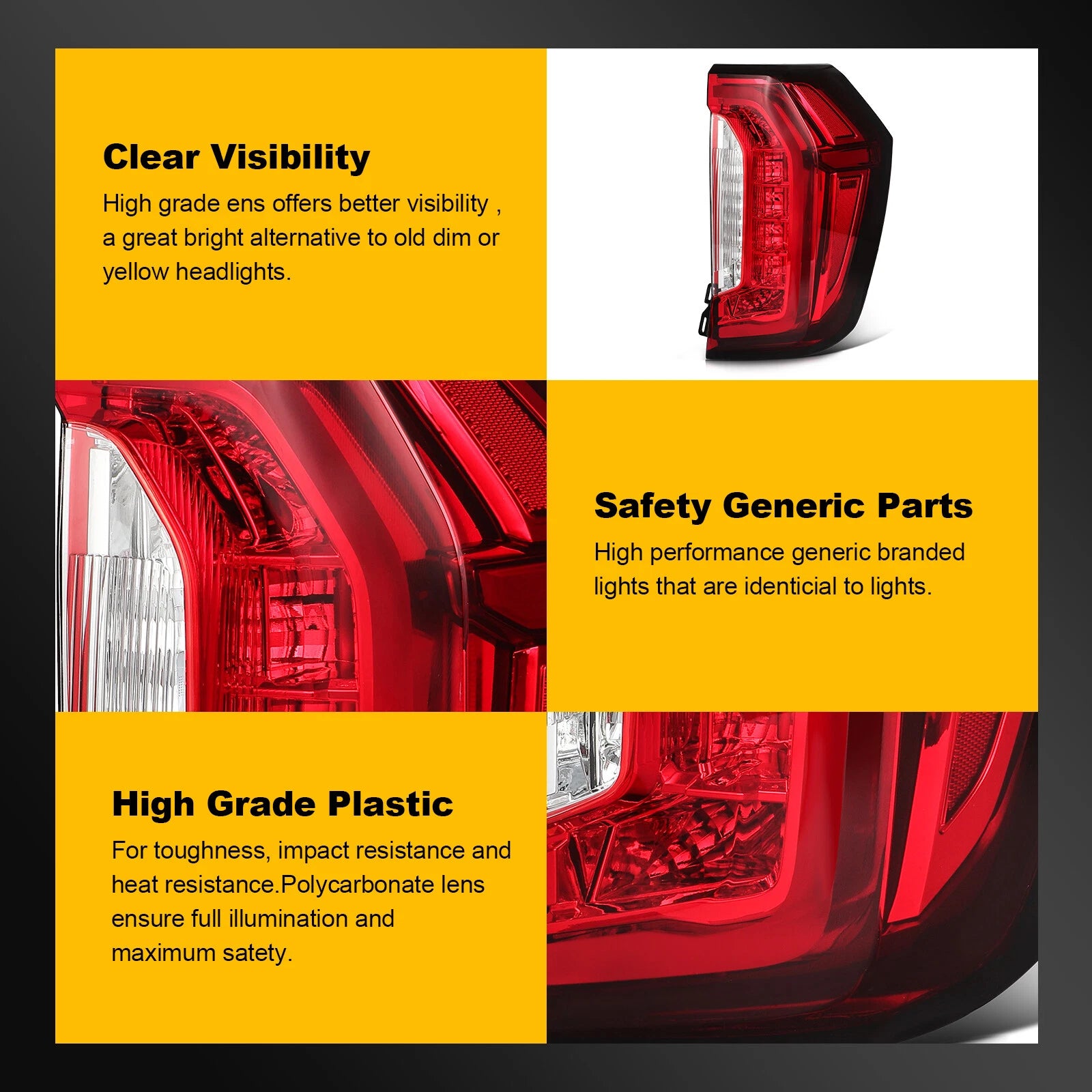 Pair LED Tail Light Assembly for GMC Yukon Yukon XL (2021–2024)