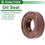 Set of 5 Oil Seal Ring 10x20x7mm for Rotary Shaft (Fluorine Rubber)