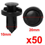 50pcs 10mm Plastic Rivets Mudguard Retainer Clips for Honda Acura (N/A)