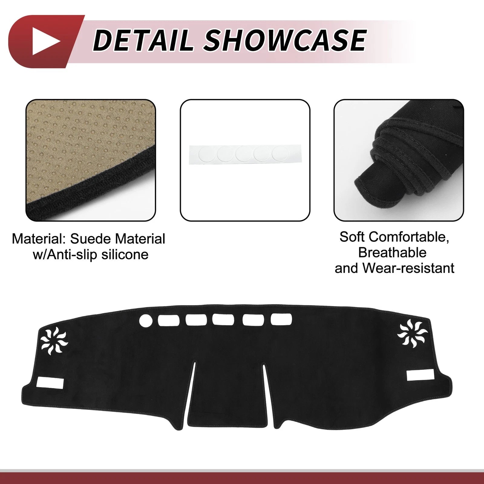Dashboard Cover Mat for Toyota RAV4 (2019–2021) Sun Protector Black
