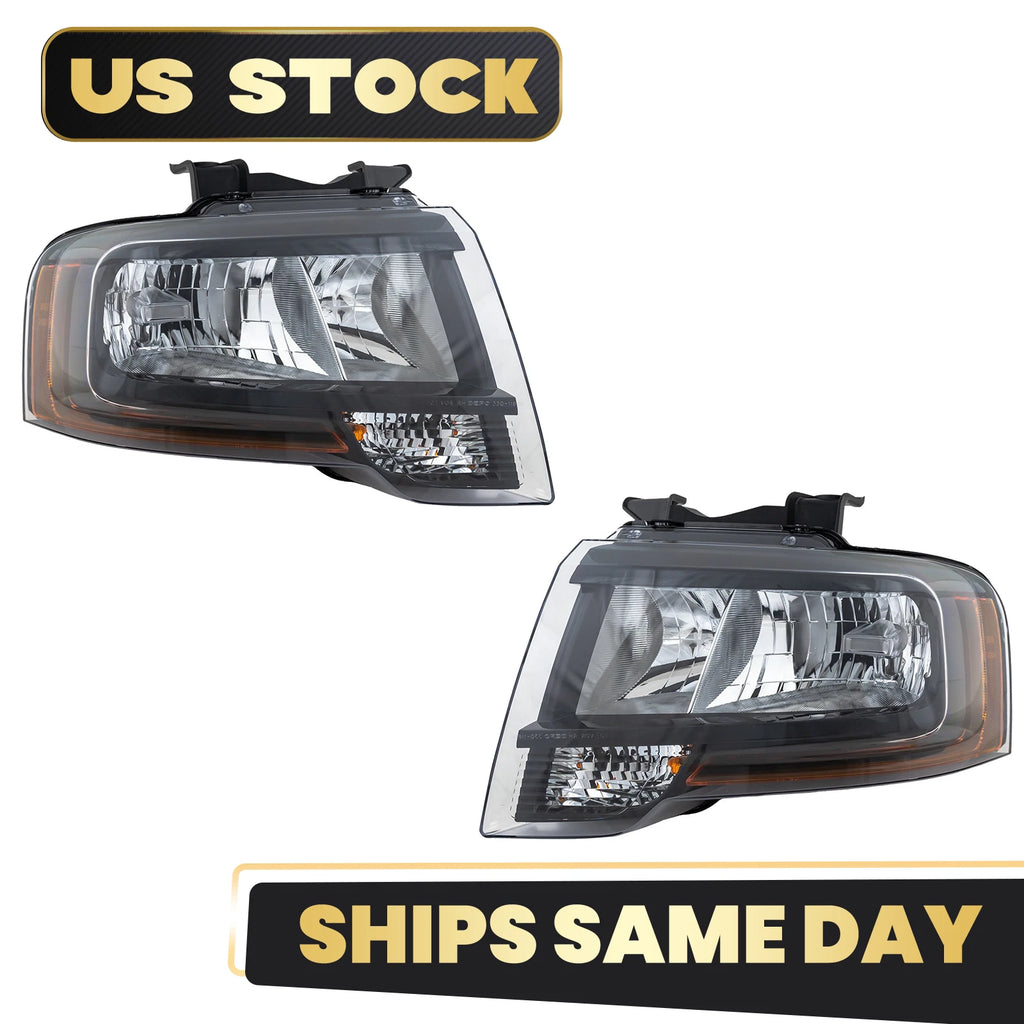 Halogen Headlight Set for Ford Expedition (2015–2017) w/Bulb Reflector
