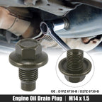M14 x 1.5 Stainless Steel Engine Oil Drain Plug Screw with Seal Ring for Ford 