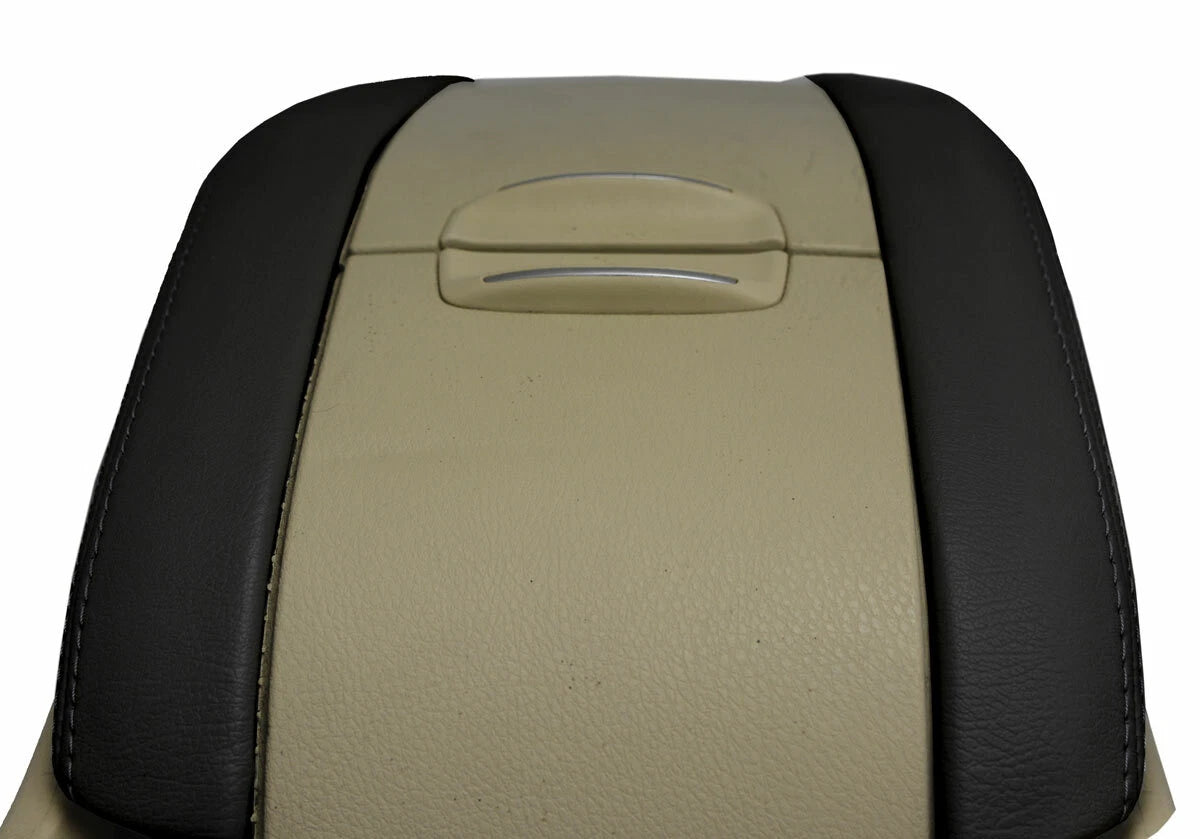 Console Lid Trim Armrest Cover for Toyota Highlander (2014–2018) Black PVC Leather