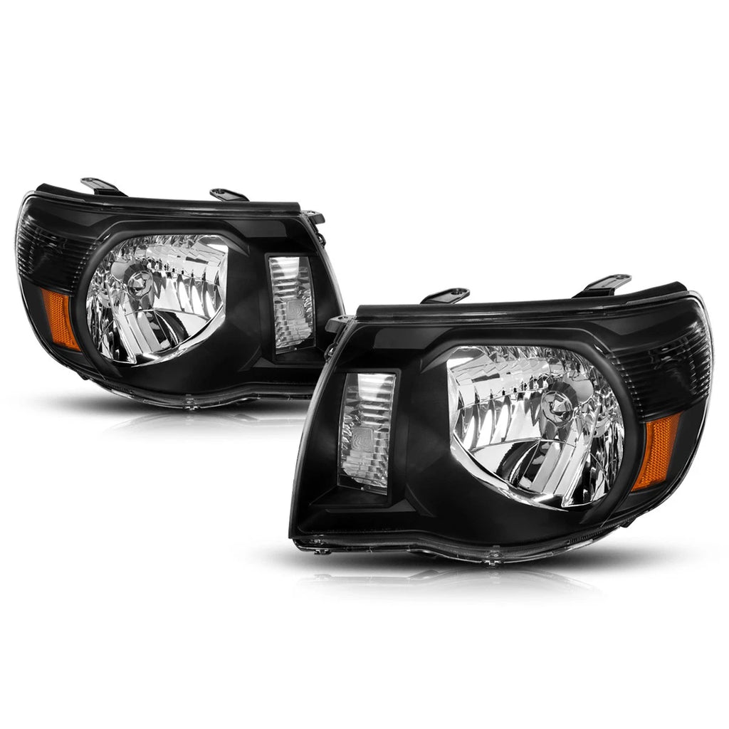 Direct Replacement Headlight for Tacoma (2005–2011) Black Housing Amber Corner