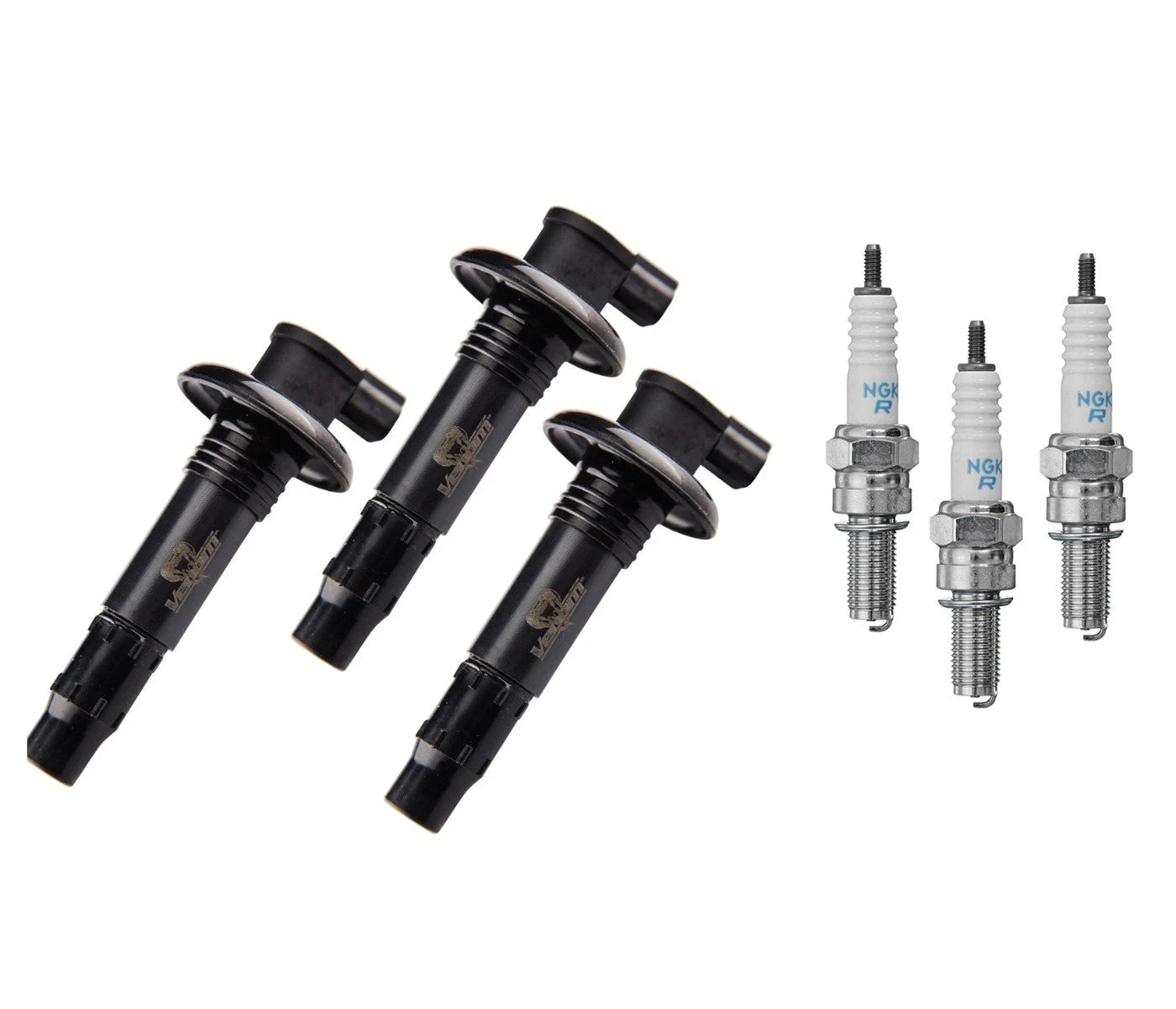 3-Pack Ignition Coil & Plugs for SeaDoo 4-Tec Speedster Challenger Wake (150-210)