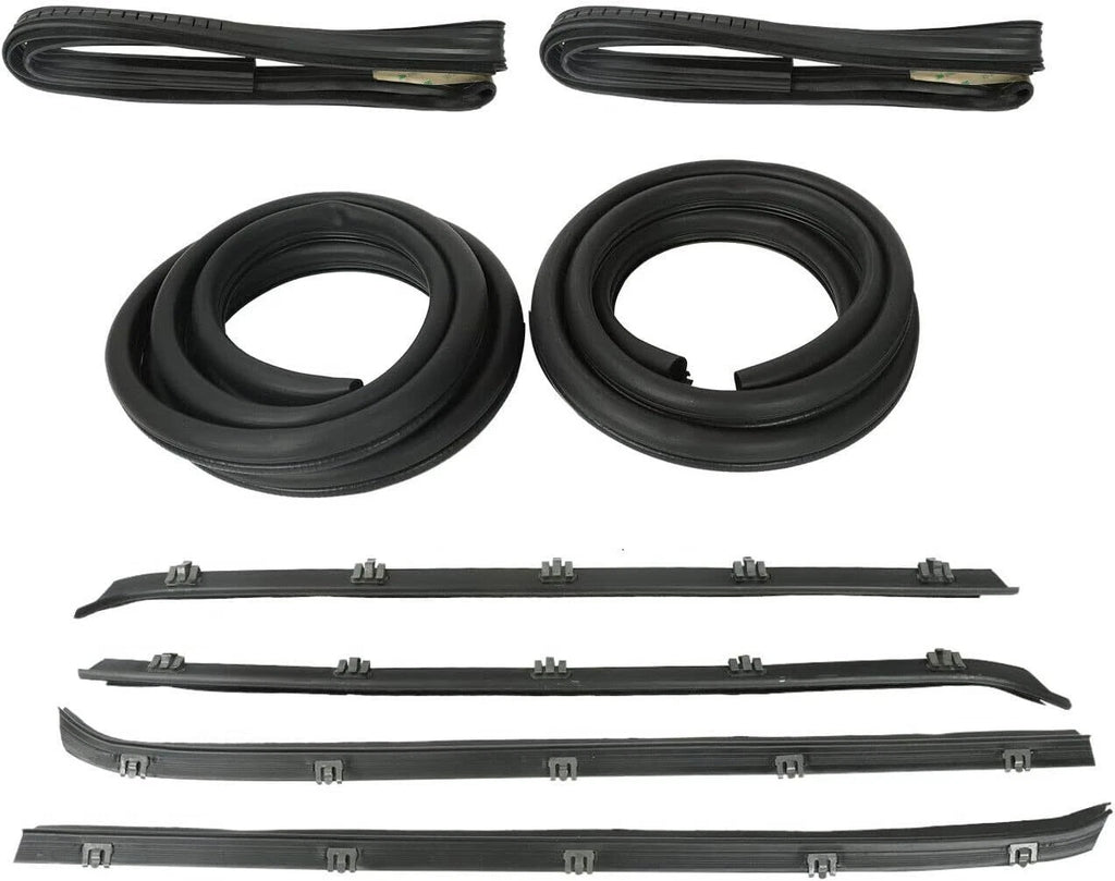 Set of 4 Front Door Window Run Sweep Felts Weatherstrip Seals for Chevy GMC Truck